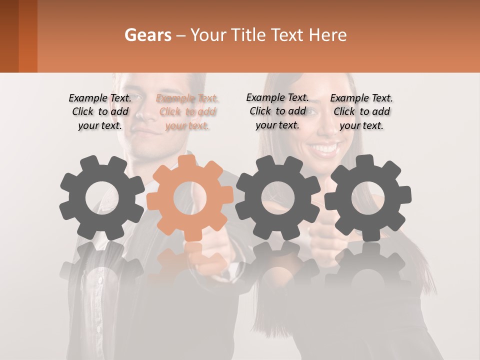 A Man And A Woman Giving Thumbs Up PowerPoint Template