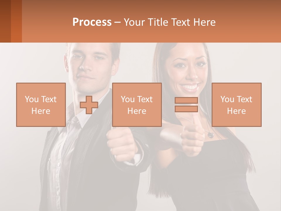 A Man And A Woman Giving Thumbs Up PowerPoint Template