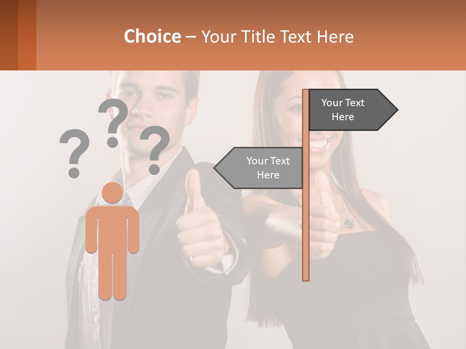 A Man And A Woman Giving Thumbs Up PowerPoint Template