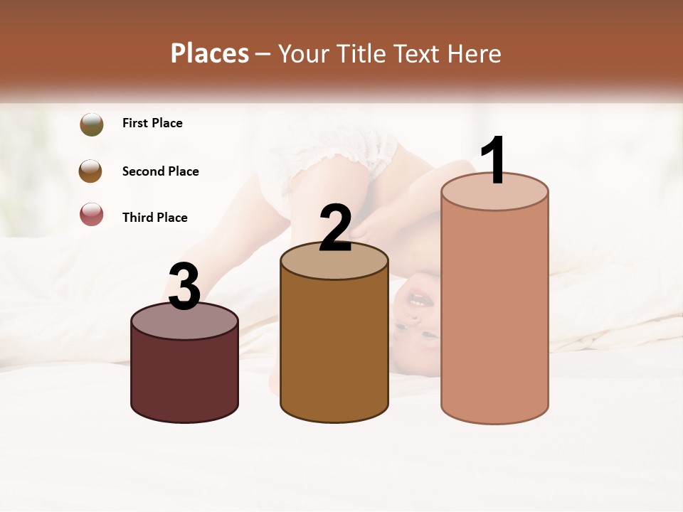 A Baby Laying On A Bed With A White Blanket PowerPoint Template