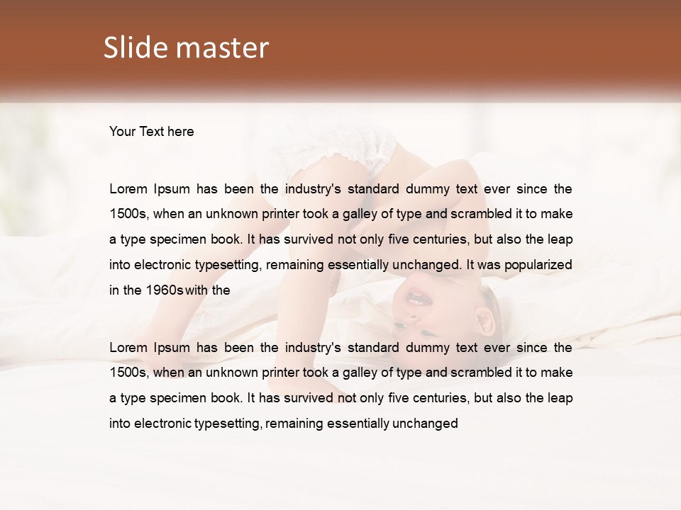 A Baby Laying On A Bed With A White Blanket PowerPoint Template