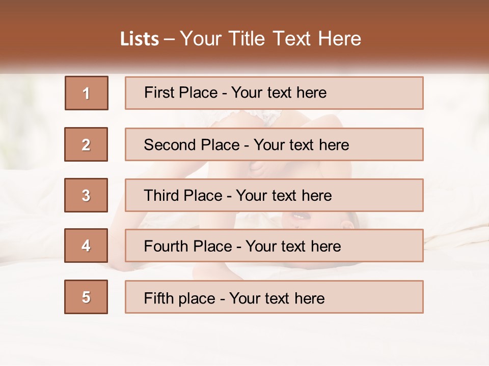 A Baby Laying On A Bed With A White Blanket PowerPoint Template