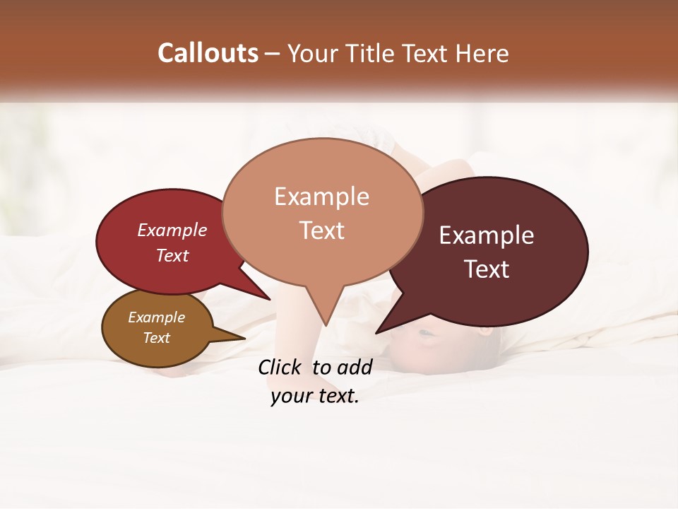 A Baby Laying On A Bed With A White Blanket PowerPoint Template