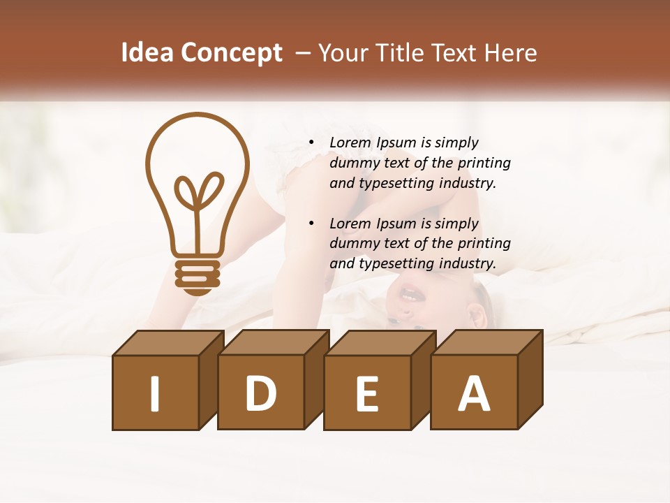 A Baby Laying On A Bed With A White Blanket PowerPoint Template