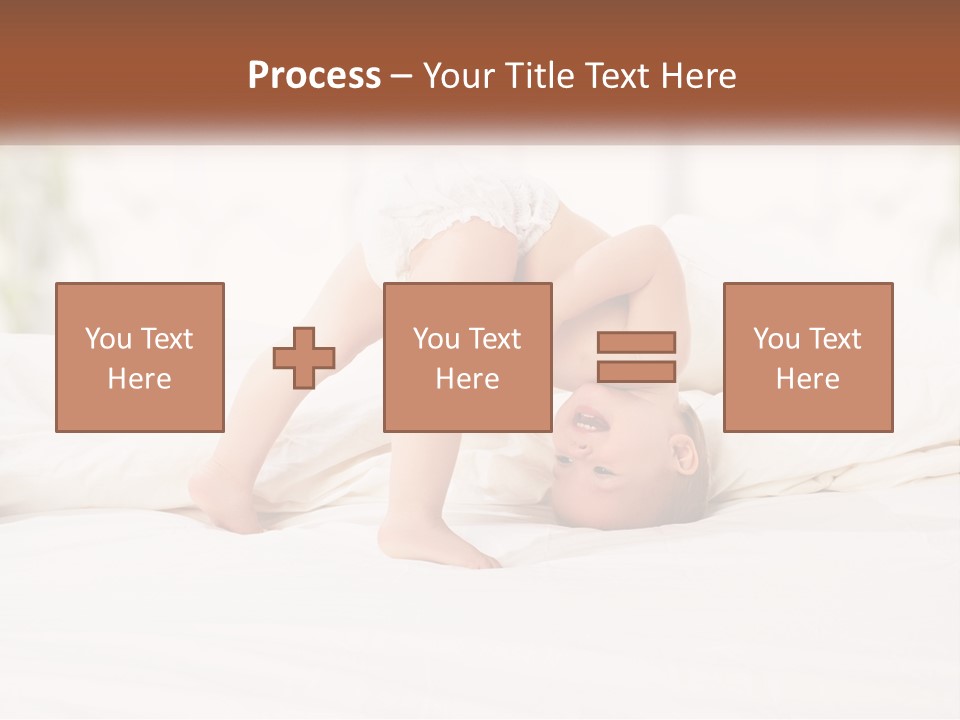 A Baby Laying On A Bed With A White Blanket PowerPoint Template