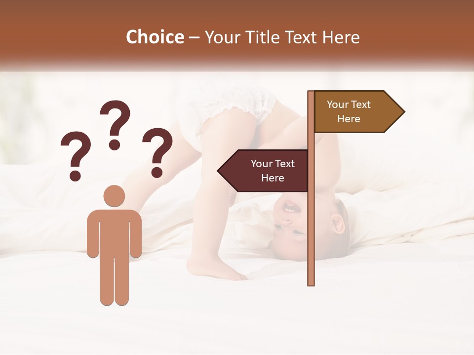 A Baby Laying On A Bed With A White Blanket PowerPoint Template
