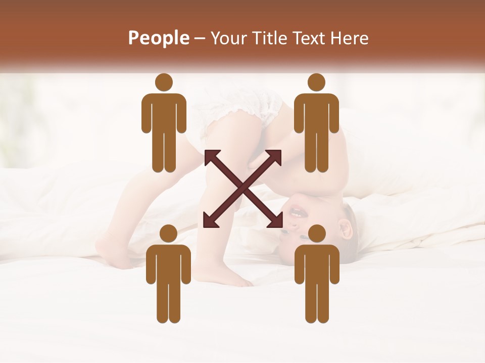 A Baby Laying On A Bed With A White Blanket PowerPoint Template