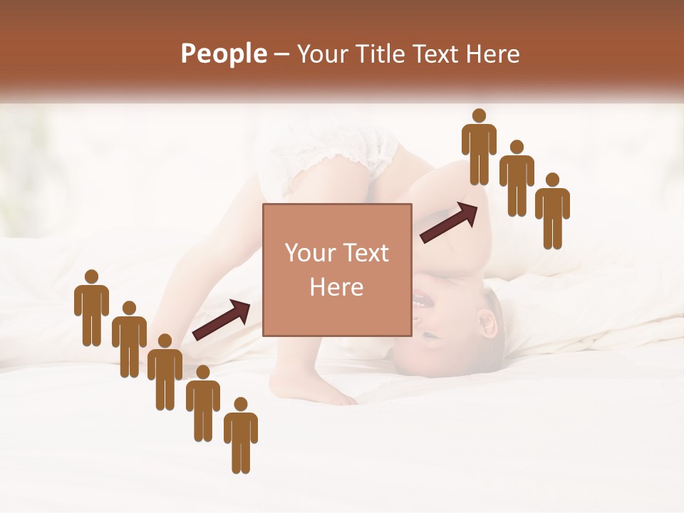 A Baby Laying On A Bed With A White Blanket PowerPoint Template
