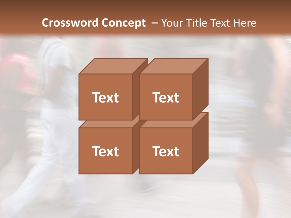 A Group Of People Walking Down A Street PowerPoint Template