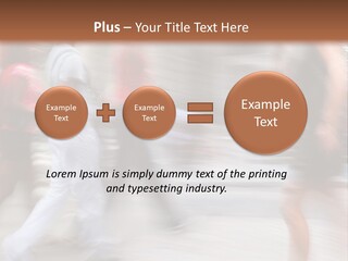 A Group Of People Walking Down A Street PowerPoint Template