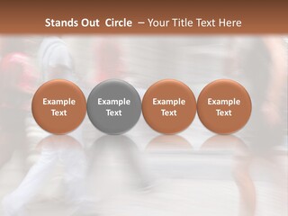 A Group Of People Walking Down A Street PowerPoint Template