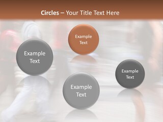 A Group Of People Walking Down A Street PowerPoint Template