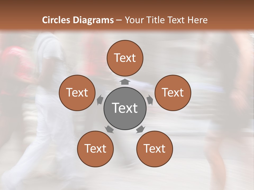 A Group Of People Walking Down A Street PowerPoint Template