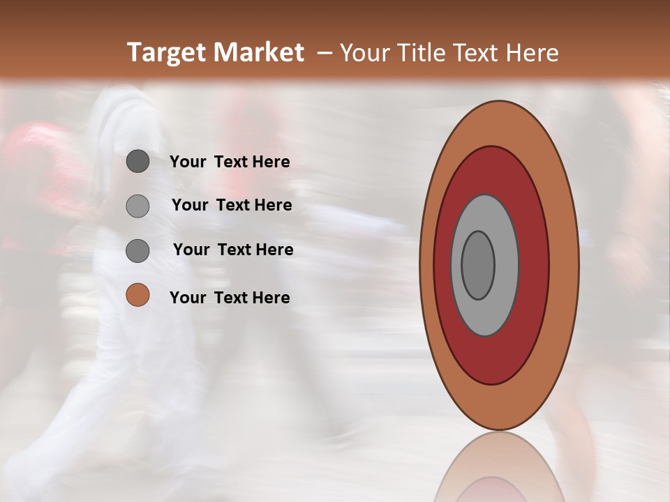 A Group Of People Walking Down A Street PowerPoint Template