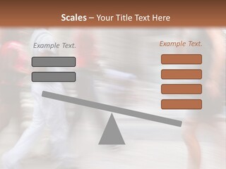 A Group Of People Walking Down A Street PowerPoint Template