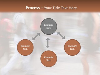 A Group Of People Walking Down A Street PowerPoint Template
