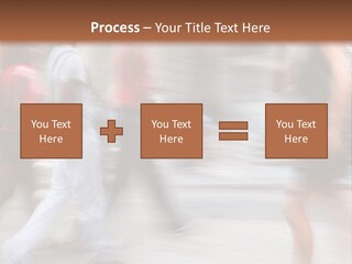 A Group Of People Walking Down A Street PowerPoint Template