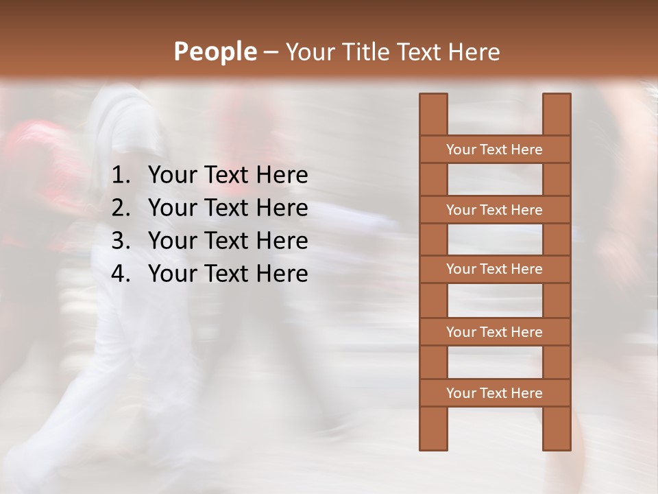 A Group Of People Walking Down A Street PowerPoint Template