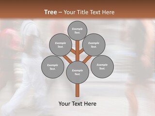 A Group Of People Walking Down A Street PowerPoint Template