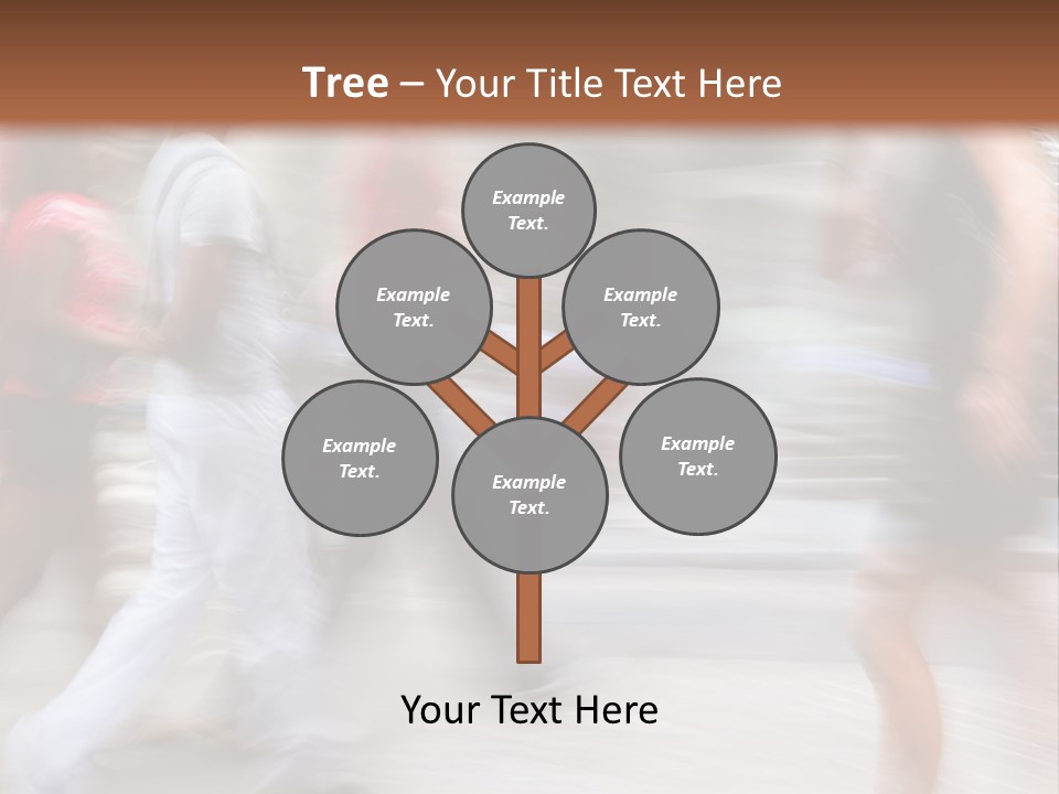A Group Of People Walking Down A Street PowerPoint Template