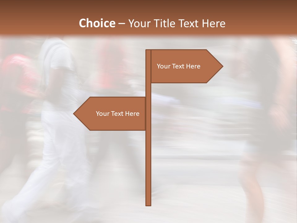 A Group Of People Walking Down A Street PowerPoint Template