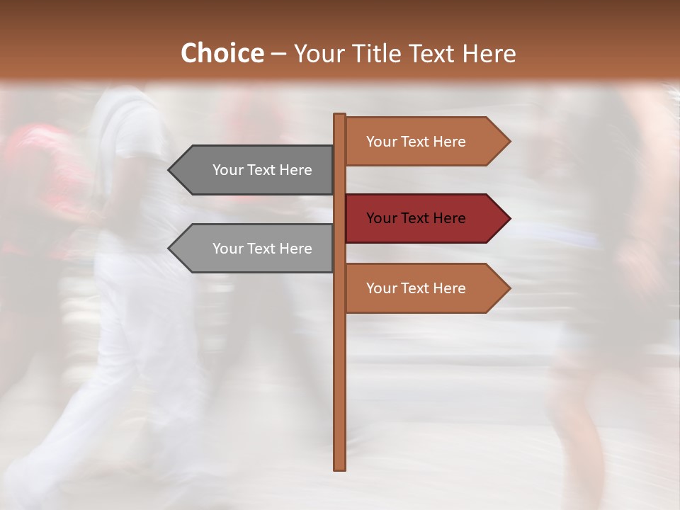 A Group Of People Walking Down A Street PowerPoint Template