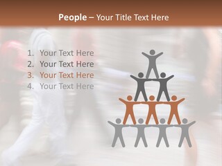 A Group Of People Walking Down A Street PowerPoint Template