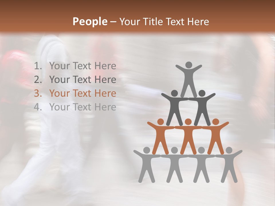 A Group Of People Walking Down A Street PowerPoint Template