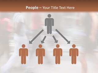 A Group Of People Walking Down A Street PowerPoint Template