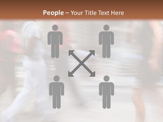 A Group Of People Walking Down A Street PowerPoint Template