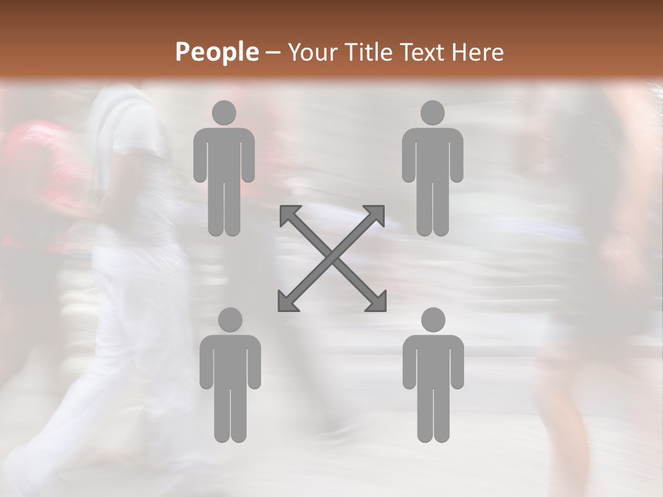 A Group Of People Walking Down A Street PowerPoint Template