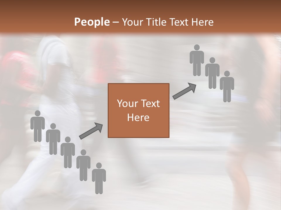 A Group Of People Walking Down A Street PowerPoint Template