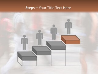 A Group Of People Walking Down A Street PowerPoint Template