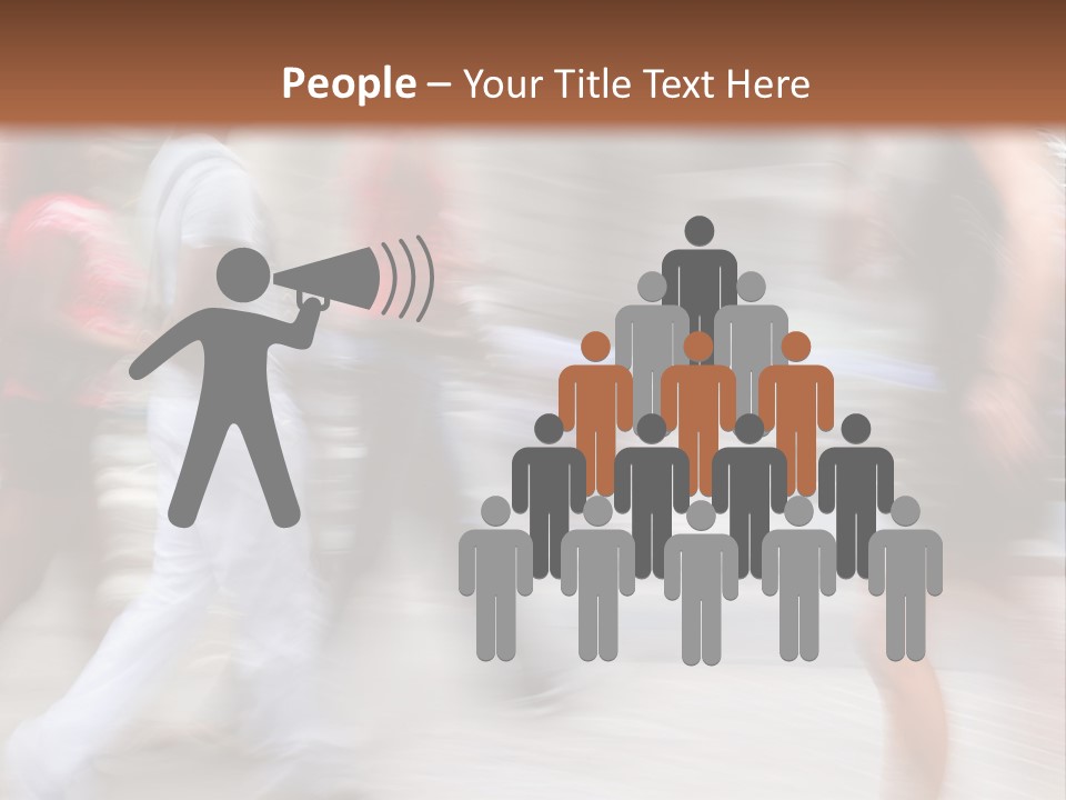 A Group Of People Walking Down A Street PowerPoint Template