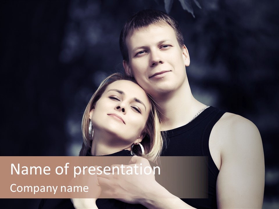 A Man And A Woman Embracing Each Other PowerPoint Template