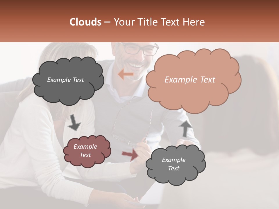 A Man And Woman Sitting On A Couch Talking To Each Other PowerPoint Template