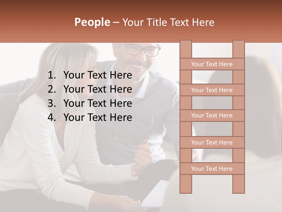 A Man And Woman Sitting On A Couch Talking To Each Other PowerPoint Template