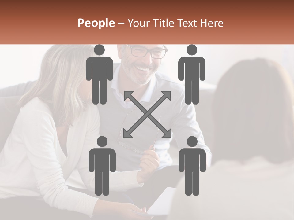 A Man And Woman Sitting On A Couch Talking To Each Other PowerPoint Template