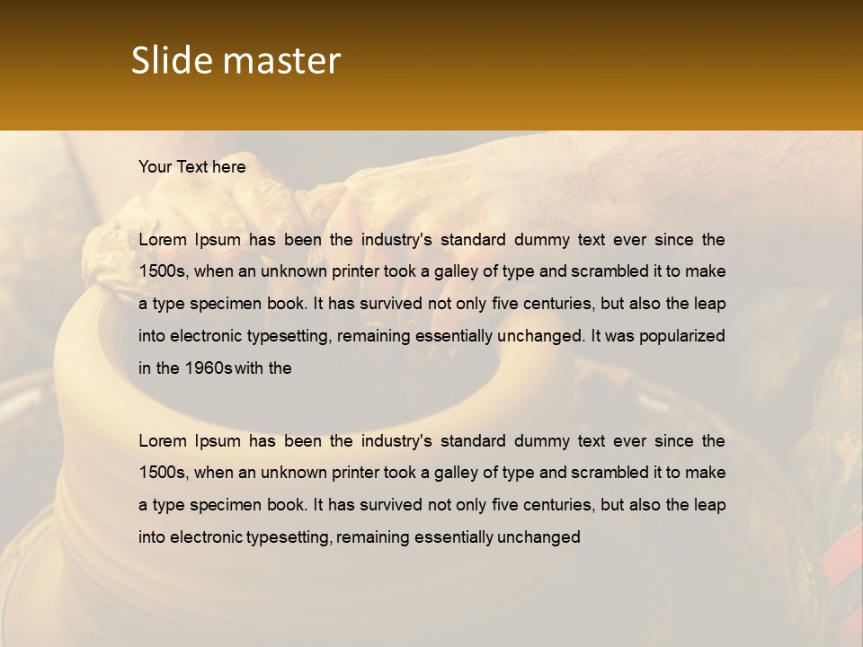 A Man Is Making A Pot On A Potter's Wheel PowerPoint Template