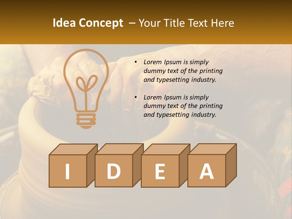 A Man Is Making A Pot On A Potter's Wheel PowerPoint Template