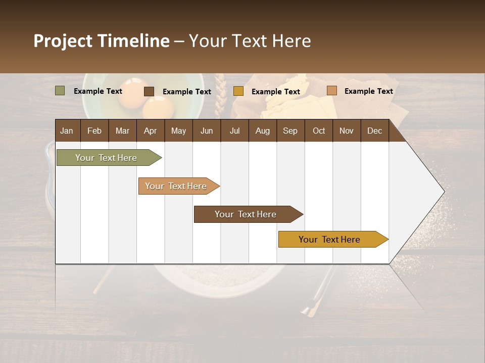 A Wooden Table Topped With Bowls Of Food PowerPoint Template