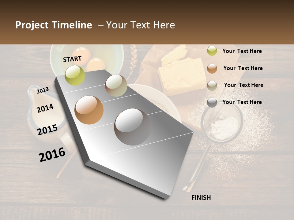 A Wooden Table Topped With Bowls Of Food PowerPoint Template