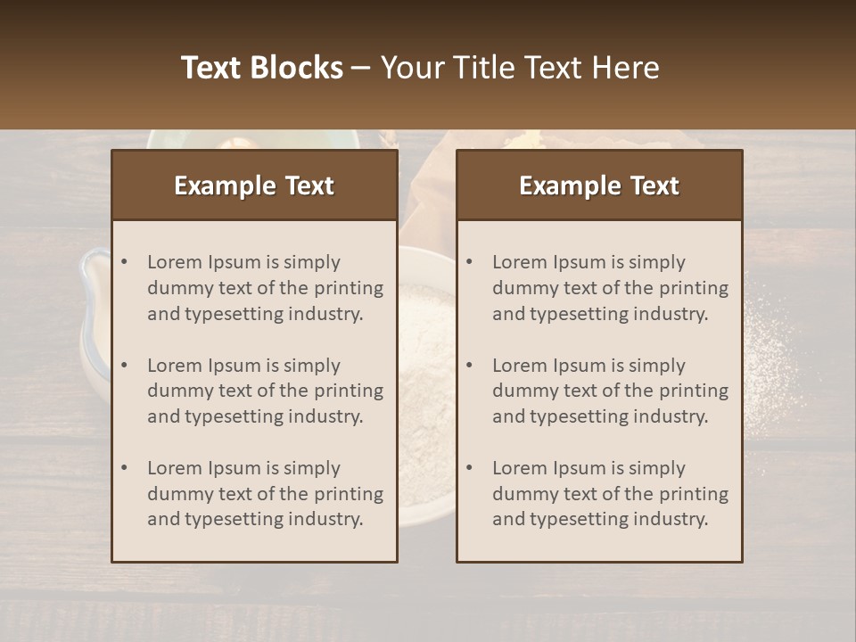 A Wooden Table Topped With Bowls Of Food PowerPoint Template