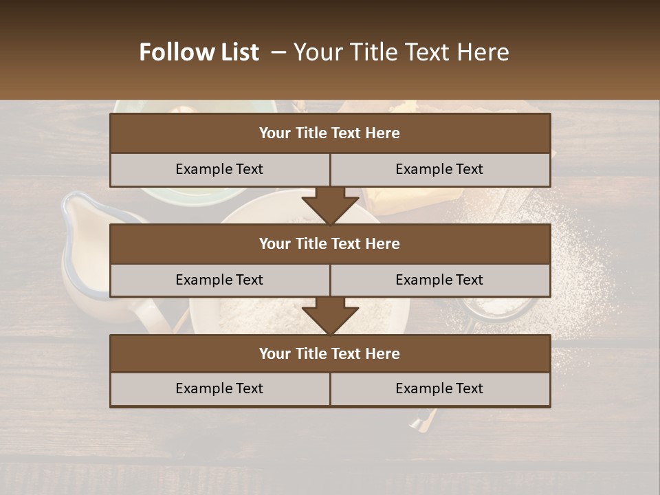 A Wooden Table Topped With Bowls Of Food PowerPoint Template