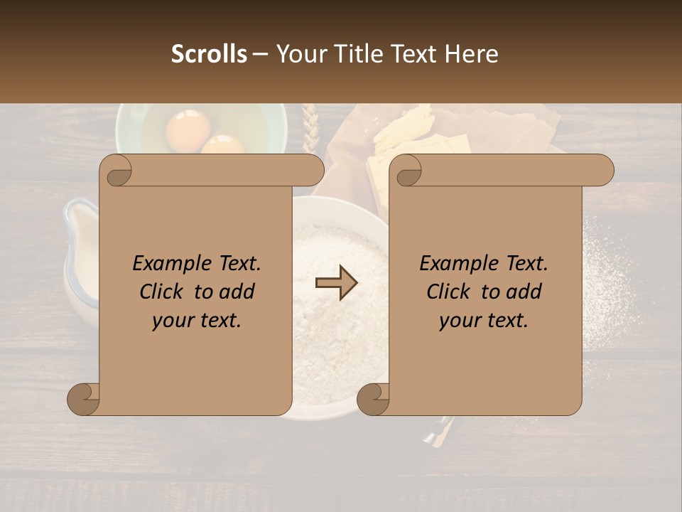 A Wooden Table Topped With Bowls Of Food PowerPoint Template