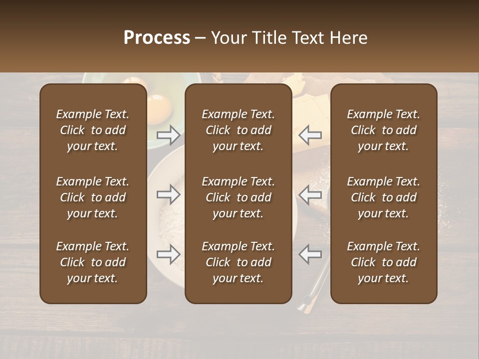 A Wooden Table Topped With Bowls Of Food PowerPoint Template