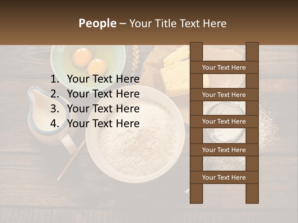 A Wooden Table Topped With Bowls Of Food PowerPoint Template