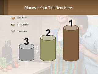 A Man And Woman Preparing Food In A Kitchen PowerPoint Template