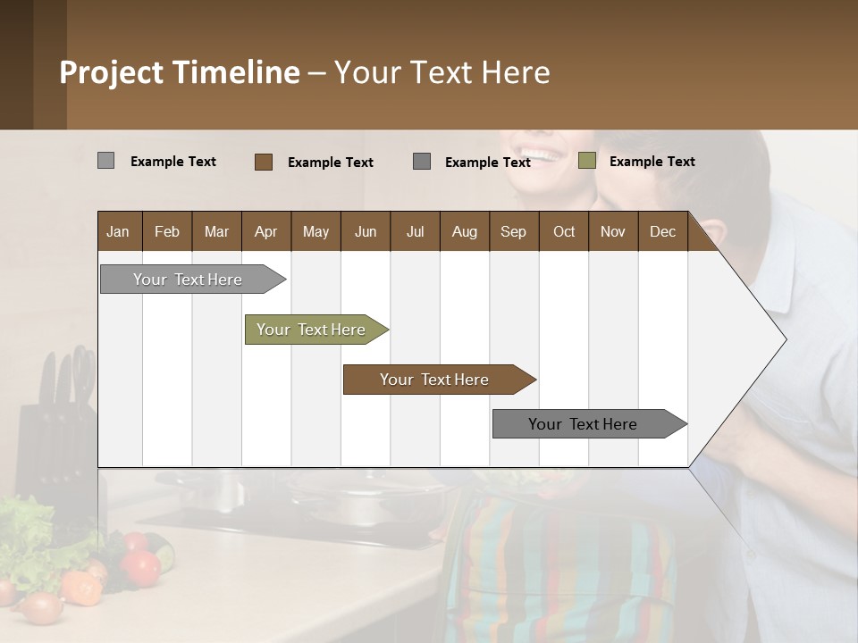 A Man And Woman Preparing Food In A Kitchen PowerPoint Template