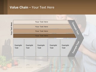 A Man And Woman Preparing Food In A Kitchen PowerPoint Template